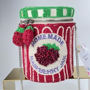Beaded Raspberry Jam Crossbody Bag